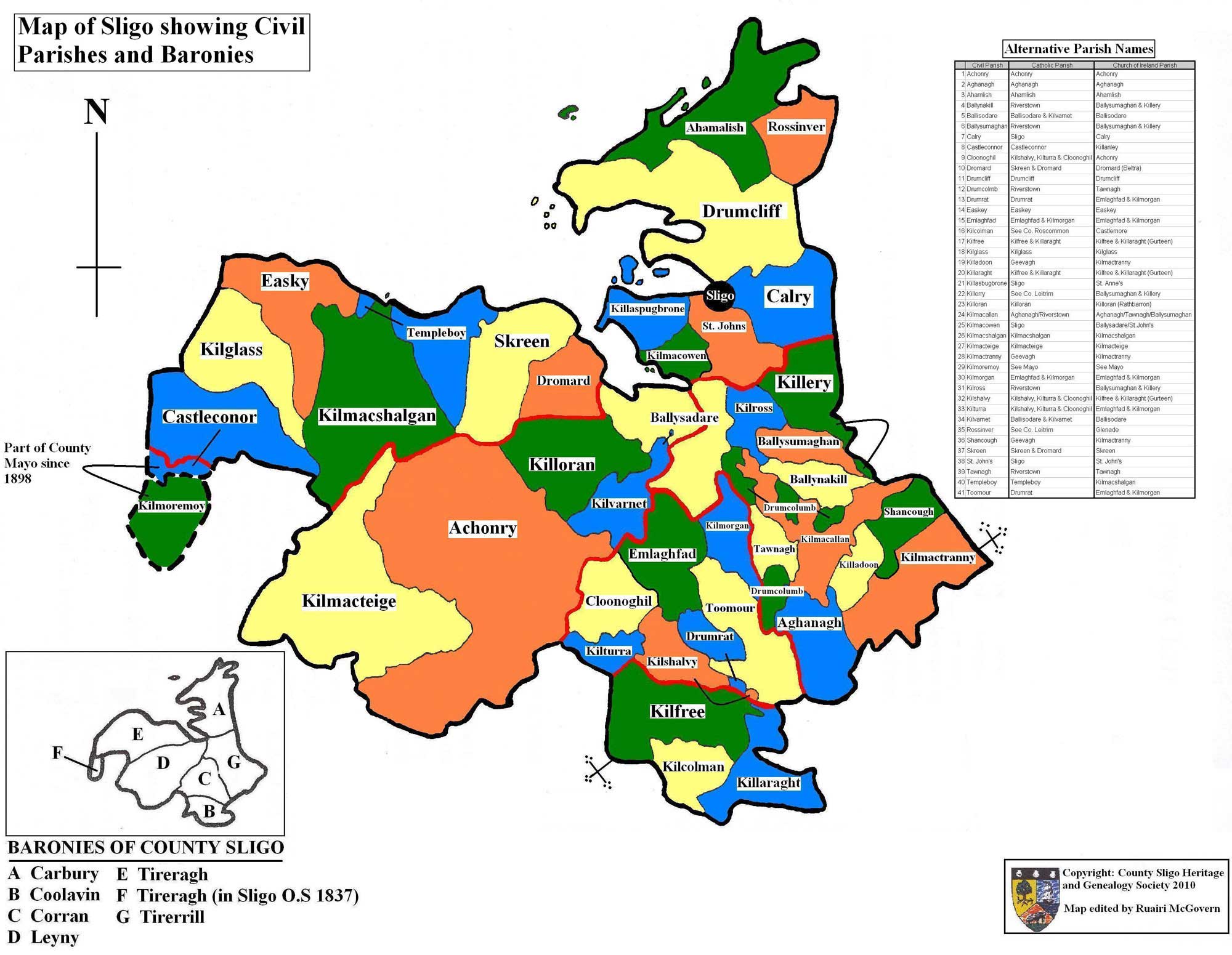 County Sligo Parish Map