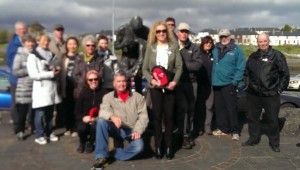 Rose Marie Stanley and family with Mayor Cllr Marie Casserly at the Famine Memorial, Quay St. Sligo.